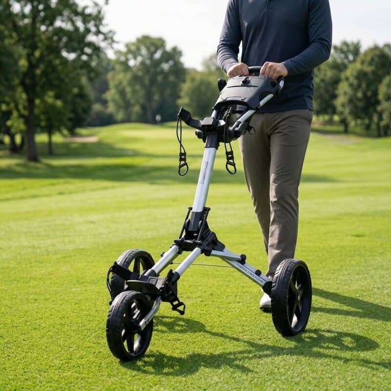 Fastfold Square Golftrolley met 3 wielen zilver